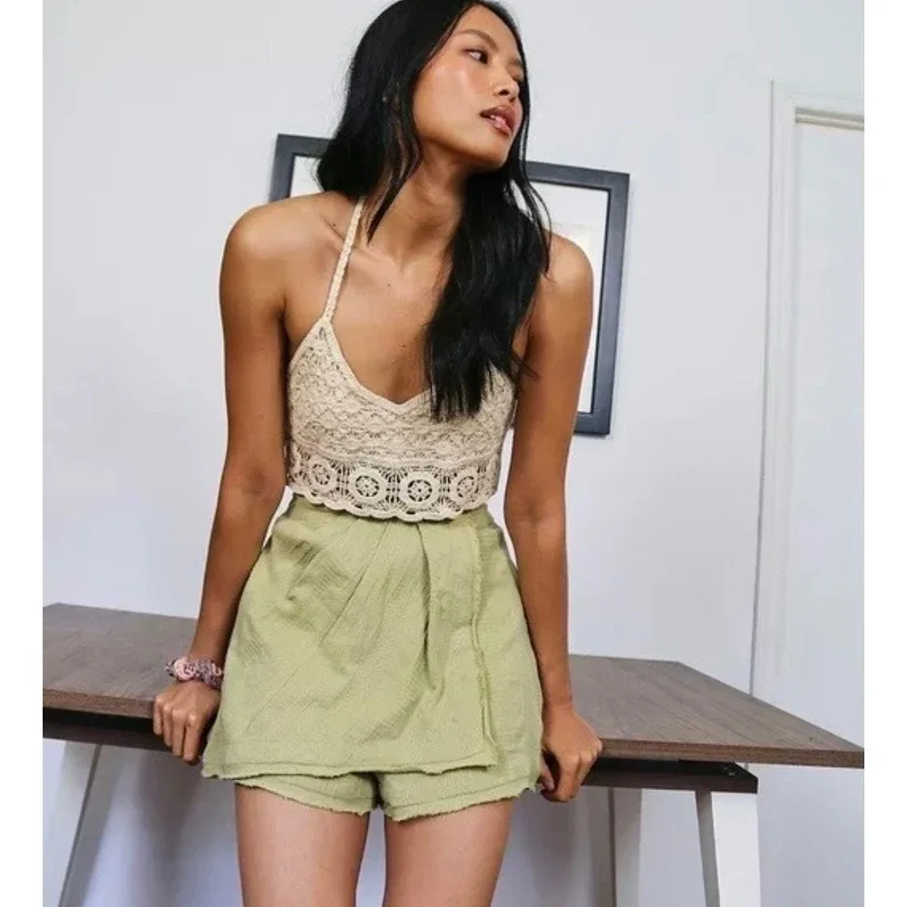 Free People Sofia Sarong Shorts Endless Summer High Waist Pleated Size Small
